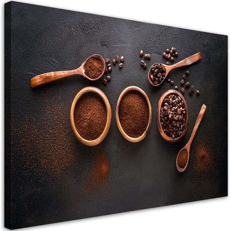 Tableau déco Grains de café moulu pour la cuisine 60x40 (1/5)
