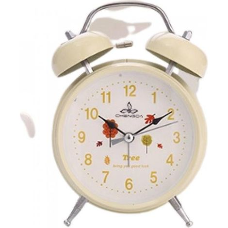 Réveil à double cloche en métal de style simple de 4 pouces avec horloge lumineuse pour étudiants, enfants et adultes, mignon, pour