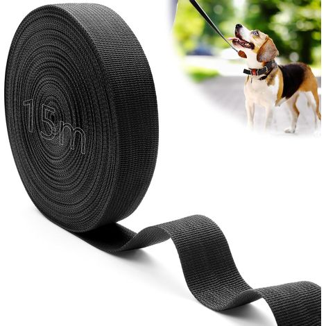 15M Sangle Couture Nylon Noire Sangles Coton 40 mm Ruban de Sac à Dos Polyester Sangle Sac Bandouliere au Mètre pour DIY Tissu Ceinture Sacs à Main pour Chiens Bagages Cadeau Voyage (1/5)