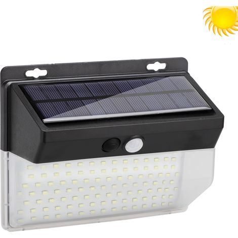 Lampes solaires d'extérieur, 206 LED, projecteurs de sécurité solaires avec détecteur de mouvement, appliques murales solaires ultra-lumineuses, éclairage à 270°, étanches IP65, pour jardin, allée, po (1/5)