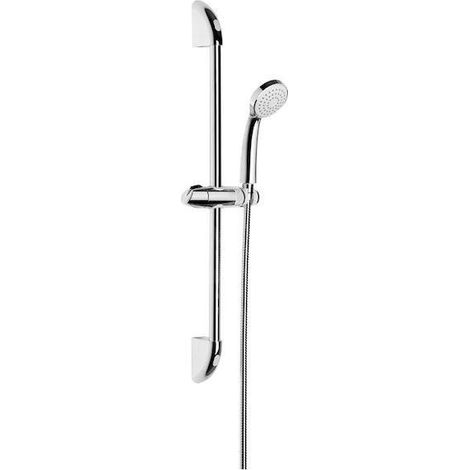 Jika Rio - Set pommeau de douche, barre de 600 mm et flexible de 1,7 m, inox/chrome H3651R00043711 (1/2)