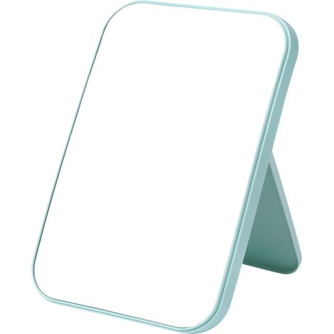 Miroir Super HD, 20 13.4 CM Miroir de Maquillage Support Pliable Conçu, Portable Table Miroirs Facile à Transporter Miroirs de Voyage Ultra Fin et Durable Pliable Bleu (1/5)