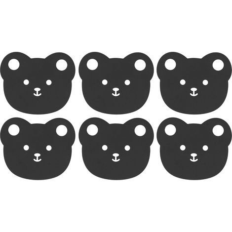 Set de 6 sous-verres métalliques pour boissons, table basse, assiettes, bols : modèle ours antidérapant, isolant thermique, tapis de cuisine non brûlant. (1/5)