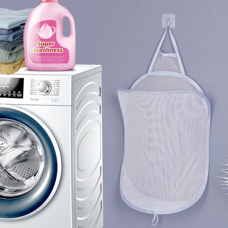 Lot de 2 linge bébé suspendus en maille filet pop up, couleur gris. Idéal pour le rangement des vêtements, adapté pour la crèche et la maison (1/5)