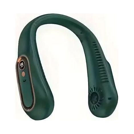 Ventilateur de cou portable sans fil, 5 vitesses, mini ventilateur rechargeable pour visage et cou, vert (1/2)