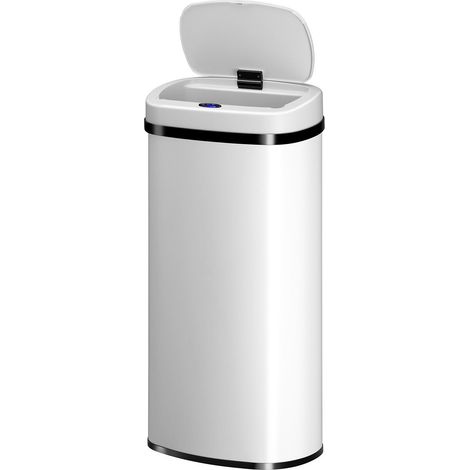Cestino rettangolare con sensore 70 L Bianco Cestino automatico per lo smaltimento dei rifiuti senza contatto (1/3)