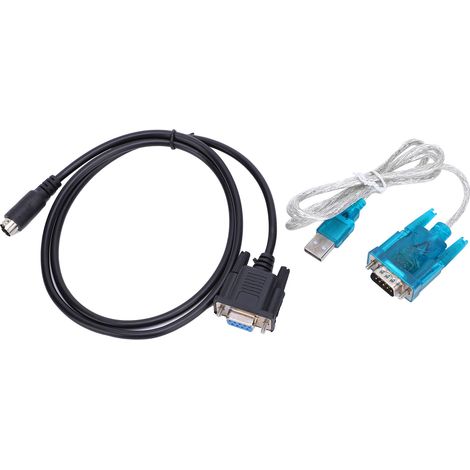 Câble adaptateur USB vers RS232 pour automate PLC, liaison communication fil MD8 port rond noir, cordon dédié 1m (1/5)