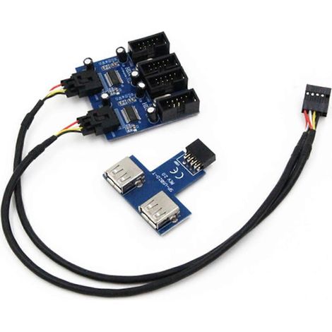 Câble d'extension et séparateur pour connecteur USB 9 broches de carte mère (1/5)