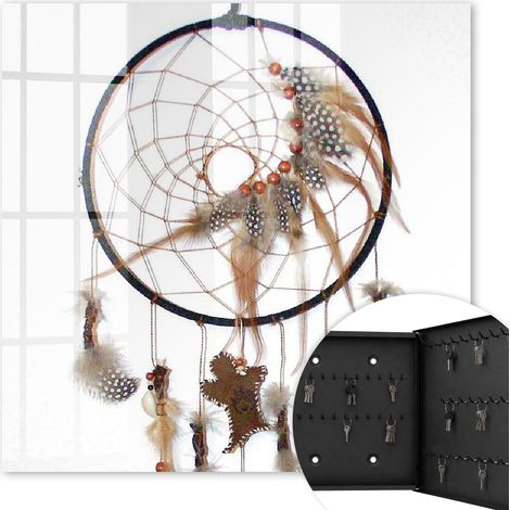 Armoire à clés - (30 cm x 30 cm) - Boîte à clés murale - Coffret de rangement pour clés - Couleur noire - Ouverture vers la droite - Pour maison et bureau - talisman ancien (1/5)