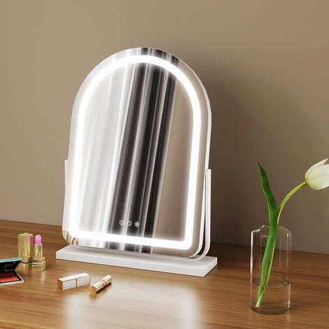 HOMCOM Vanity Mirror with 3 Colour Light, 360 Degree Rotation, Touch Screen (1/5)