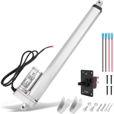 Actionneur linéaire électrique, poussée de 1500 N, moteur haute vitesse robuste 12 V CC, silencieux (moins de 50 dB), avec supports de montage , course de 300 mm.-Crezuo (1/4)
