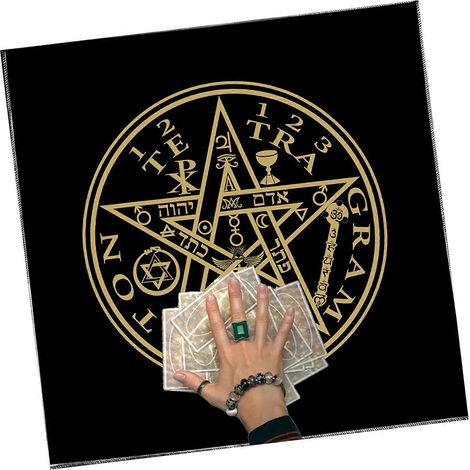 Nappe de tarot en velours luxueux, nappe mystique pour la lecture des cartes de tarot, grilles de cristaux, 60 x 60 cm (1/5)