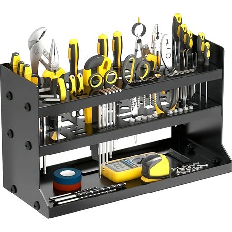 Werkzeugorganisator, Robuste Metallkonstruktion, 24 x 12 x 6 Zoll, Wandmontage-Design, Unterstützt bis zu 100 lbs, Einfache Installation mit (1/5)