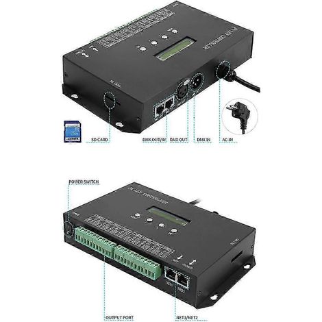 Contrôleur de pixels LED Wi-Fi Artnet vers SPI, compatible avec la synchronisation LAN logicielle, carte SD, console DMX512 (H80)