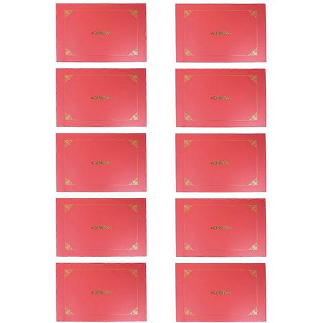 Lot de 10 enveloppes dorées à double lignée, style rétro classique, pour certificats d'honneur et contrats (rouge violacé)-30.8X21.8cm (1/3)