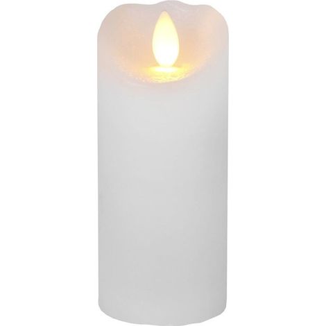 Star Trading Bougie Glow, cire, blanc, LED, minuterie, jaune, intérieur, 12,5 cm (1/4)