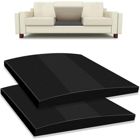 Deux coussins de soutien pour canapé afin de soutenir les assises affaissées, noyau en mousse trapézoïdale haute densité de 20 x 20 x 2 pouces, gris foncé. (1/5)