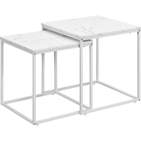 Table basse - leobert - marbrepieds blancs - 50 x 50 x 505 cm - lot de 2 211770211