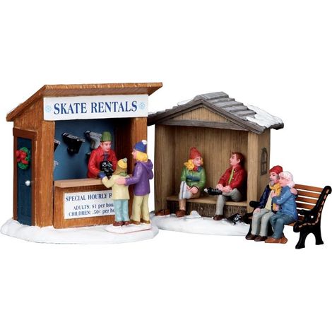 NEGOZIO DI SCI VILLAGGIO DI NATALE LEMAX 03849 - Skate Rentals Set of 3