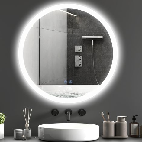 Miroir de salle de bain avec éclairage LED, capteur tactile et fonction antibuée (1/5)