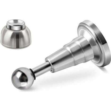 Magnet-Türstopper mit hydraulischem Dämpfer. hochbelastbarer Edelstahl. Magnet-Türstopper-Halterung zur Wandmontage