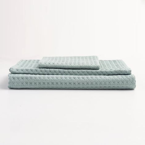 Serviette En Coton - Double Épaisseur À Structure Nid D Abeille - 35 x 35 cm - Pour Salle De Bains Et Toilettes - 1 Pièce (1/4)