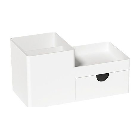 Porte-crayons rétractable blanc, organiseur de bureau en plastique Tommoy01 (1/5)