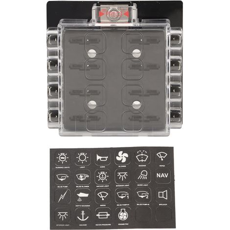 Bloc porte-fusible lame ATC ATO 8 voies 12-36V CC pour bateau, camping-car, voiture, remorque (1/5)