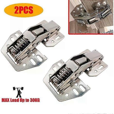 Lot de 2 charnières de maintien pour porte de placard basculante de caravane ou camping-car, sans fente, à ressort - JXLGV (1/5)