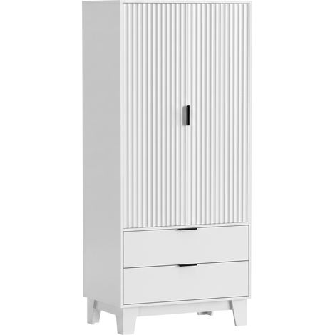 Armoire Chambre Penderie Blanc 80x50x180 cm Moderne (1/5)