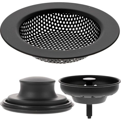 Lot de 3 Filtres d'évier, inox, noir (1/5)