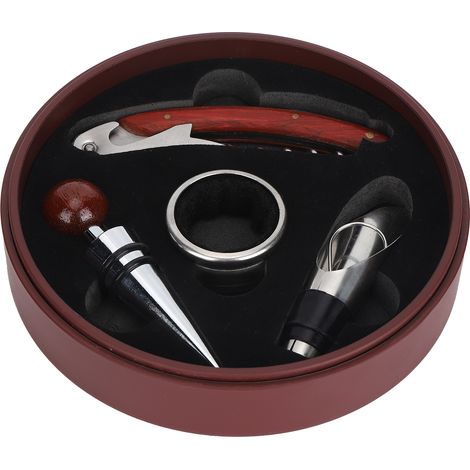 4-teiliges multifunktionales Weinflaschenöffner-Set mit Korkenzieher, Weinausgießer und Geschenkbox (1/5)