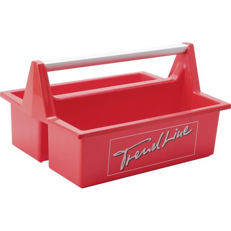 TrendLine Tragekasten rot 39,6 x 29,4 cm, Alu-Griff Werkzeugkasten Tragebox (1/2)