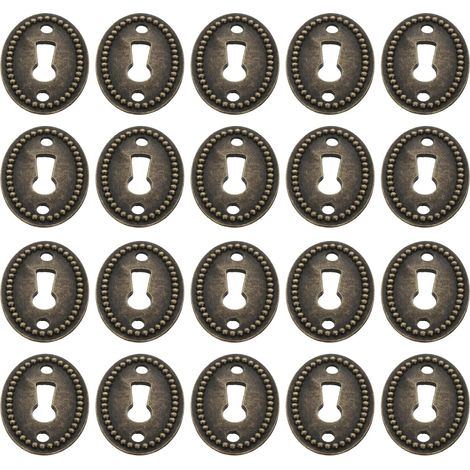 Lot de 20 plaques recouvrement ovales en alliage zinc pour tiroir (1/5)