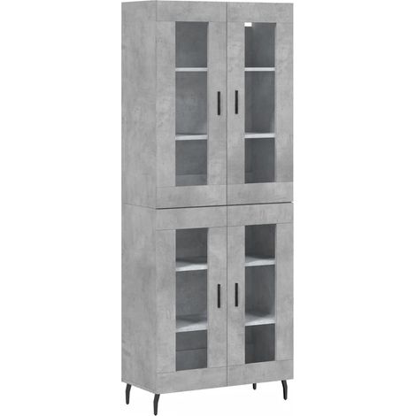 Buffet credenza cassettiera armadio mobile contenitore organizer cucina soggiorno salotto alto 69,5 x 34 x 180 cm legno ingegnerizzato grigio 020034698