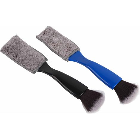 Brosse de nettoyage auto 2 pièces, brosse pour bouches d'aération, poils souples, multifonction, intérieur voiture, tableau de bord, cuir, dépoussiérage (1/5)