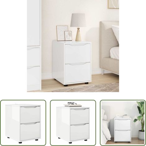 Holzschrank - Aufbewahrungsschrank Hochglanz Weiß 40 x 48 x 57 cm (1/5)
