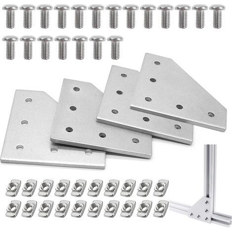 4 Pièces Profile Aluminium 40x40 - Plaque de Connexion Écrou Vis 10 Mm Série 4040 (1/5)