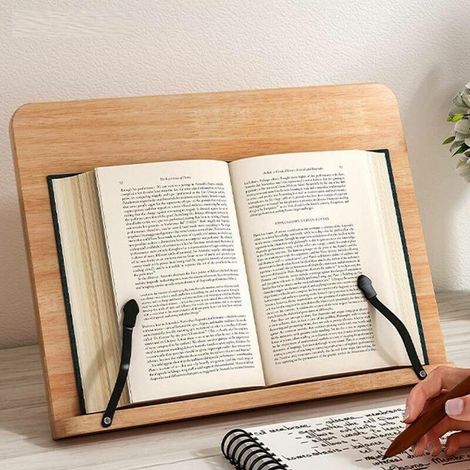 Verstellbarer Leseständer aus Holz, klappbarer Ständer für Bücher, Tablet, Schreibtisch-Organizer für das Arbeitszimmer zu Hause (1/5)