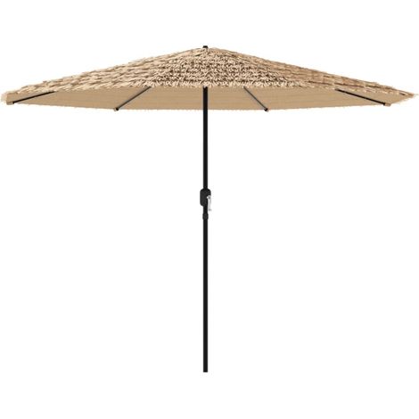 Ombrellone da giardino con illuminazione a LED poliestere 324 x 324 x 247 cm protezione solare design moderno marrone 020056416