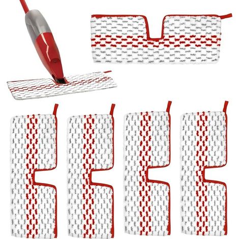 4 Pièces Housse de Rechange pour Balai Microfibre, Housse de Rechange pour Balai à Laver Le Sol pour Vileda/O-Cedar Promist Max, Réutilisable Mop Pads pour Toutes Les Taches Enlever Sol (1/5)
