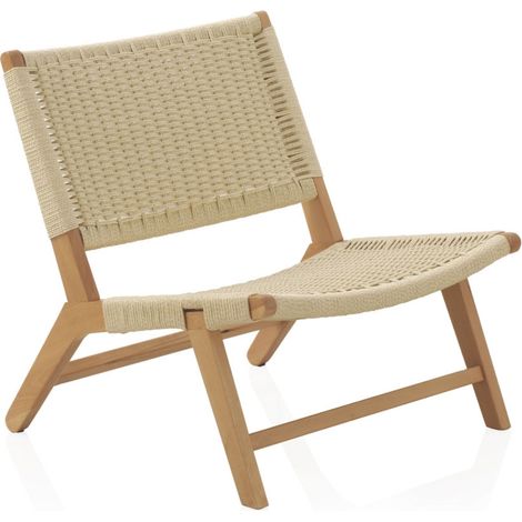 Fauteuil en hêtre avec assise et dossier tressés (1/5)