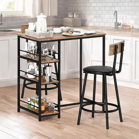 Mobilier de bar eiche en stahl MDF 90 x 50 x 90,5 cm (1/5)