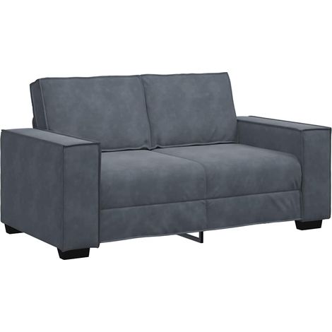 Canapé Sofa à 2 places Gris foncé 160x78x84 cm Velours (1/5)