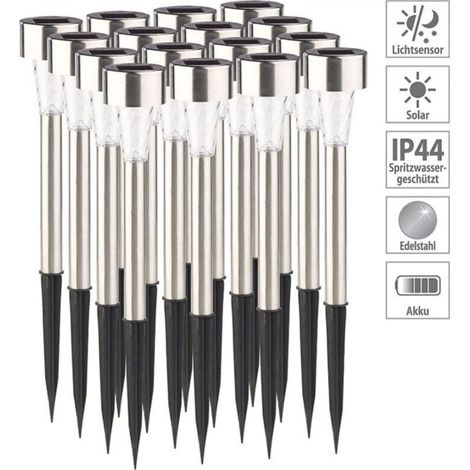 Set of 16 LED solar bollard lights, garden stake lights (1/4)