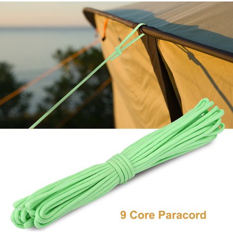 Cordon Paracord Lumineux 9 Âmes, Corde de Survie Extérieur Phosphorescente Vert (1/5)