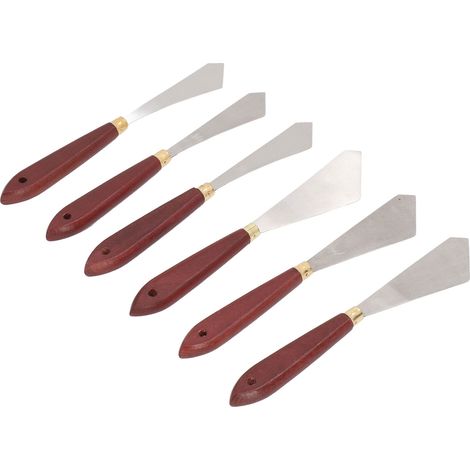 6 Couteaux à Palette en Acier Inoxydable avec Manche en Bois pour Artistes et Débutants en Peinture (1/5)