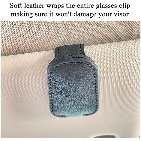 Porta occhiali da sole per aletta parasole auto - porta occhiali magnetico in pelle per auto - porta biglietti - porta occhiali da sole - accessori per aletta parasole auto (1/5)