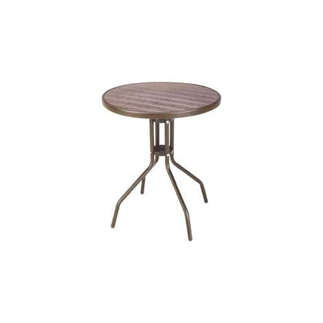 Vette tavolo tavolino in rattan effetto legno marrone cm.60x70h struttura in acciaio (1/5)