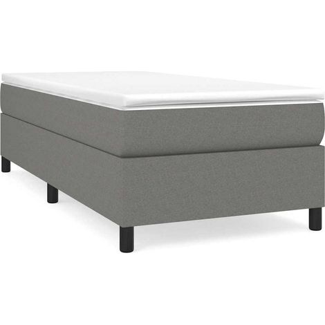 Maison Exclusive - Boxspringbettgestell Dunkelgrau 90x200 cm Stof (1/5)